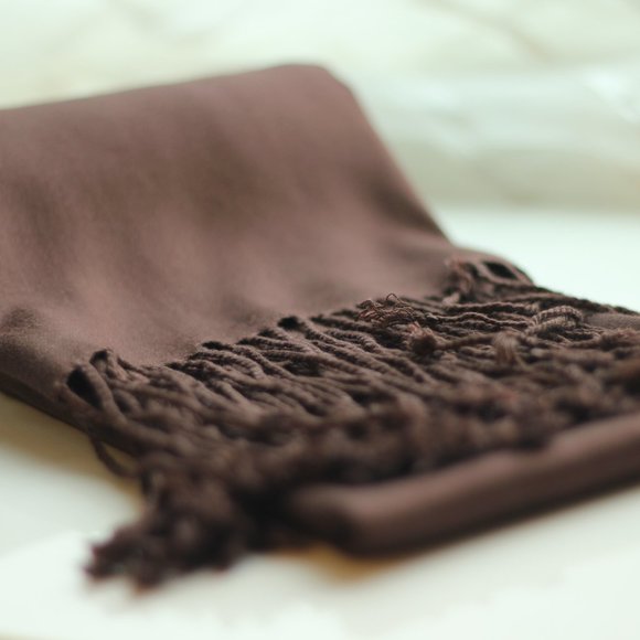10 NWT COCOA BROWN PASHMINA STYLE  VISCOSE SCARVES - Picture 1 of 5